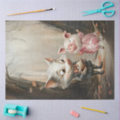 Decoupage Story Book Illustration Wolf & Pig Woods Seidenpapier (Basteln)