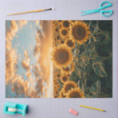 Decoupage Sunflower Field Sunlight Kiss Sky Seidenpapier (Basteln)