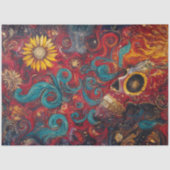 Decoupage Sunflower Gothic Skull Cosmic Art Seidenpapier (Vorderseite)