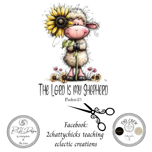 Decoupage Sunflower Sheep Lord is my Shepard Seidenpapier