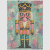 Decoupage-Süßholz-Nussknacker Bubblegum-Rosa Seidenpapier (Vorderseite)