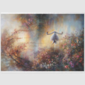 Decoupage Swan Rustic Impressionist Malerei Seidenpapier (Vorderseite)