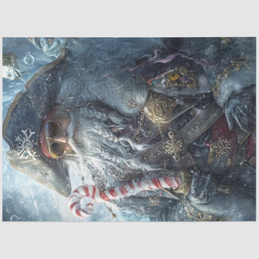 Decoupage Swashbuckling Santa Pirate Seidenpapier (Vorderseite)