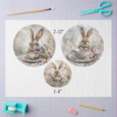 Decoupage Teacup Rabbit 12" & 8" Rounds  Seidenpapier (Basteln)