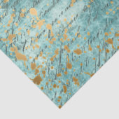 Decoupage Teal Gold Textured Faux Background  Seidenpapier (Ausschnitt)