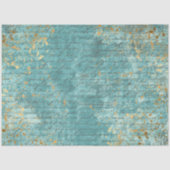 Decoupage Teal Gold Textured Faux Background  Seidenpapier (Vorderseite)