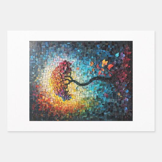 Decoupage - Tiled ceramic dreamlike tree -  Geschenkpapier Set (Vorderseite 2)