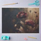 Decoupage Tissue Crimson Gold Poppy Blume Seidenpapier (Basteln)