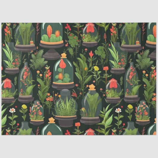 Decoupage Tissue Glass Cloche Terrarias Seidenpapier (Vorderseite)