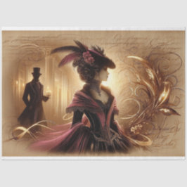 Decoupage Tissue Gothic Viktorianisch Lady Seidenpapier