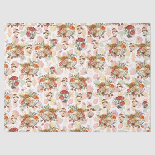 Decoupage Tissue Mushrooms Fungi Herbstlaube Seidenpapier (Vorderseite)
