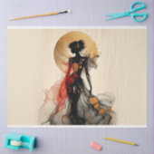 Decoupage Tissue Paper Lady Abbildung Red Black Go Seidenpapier (Basteln)