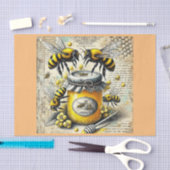 decoupage tissue paper met bijen seidenpapier (Handwerk)