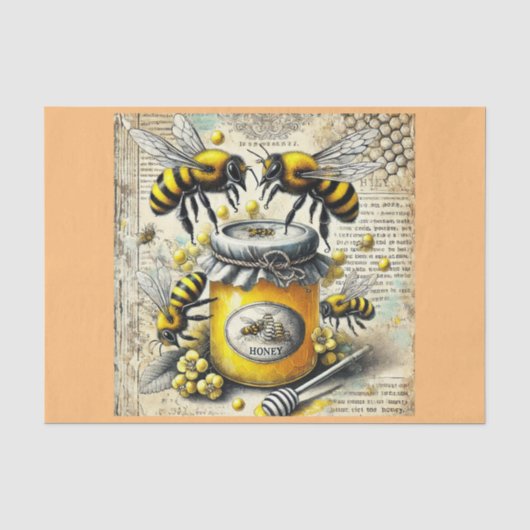 decoupage tissue paper met bijen seidenpapier (Vorderseite)