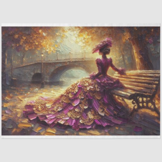 Decoupage Tissue Paper Viktorianisch Lady Seidenpapier (Vorderseite)
