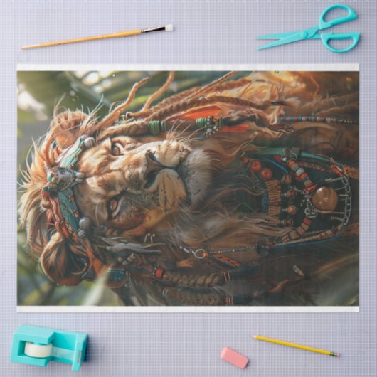 Decoupage Tribal Majestic Lion Seidenpapier (Basteln)