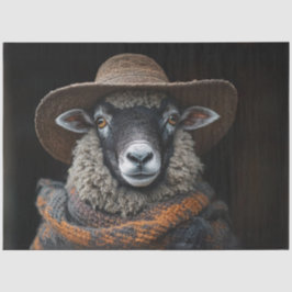 Decoupage Unique Rustic Stylish Dressed Sheep Seidenpapier