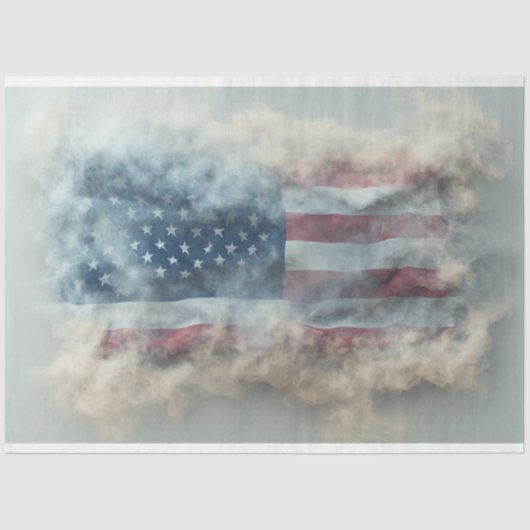 Decoupage USA Flag in Smoke Patriotism Seidenpapier (Vorderseite)