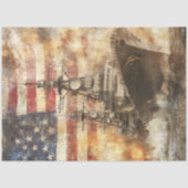 Decoupage USA Warship auf See Seidenpapier (Vorderseite)