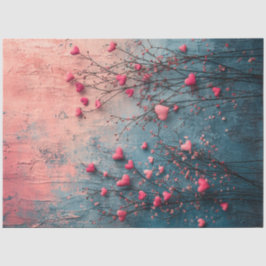 Decoupage Valentine Background Pink Aquamarin & He Seidenpapier