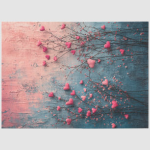 Decoupage Valentine Background Pink Aquamarin & He Seidenpapier