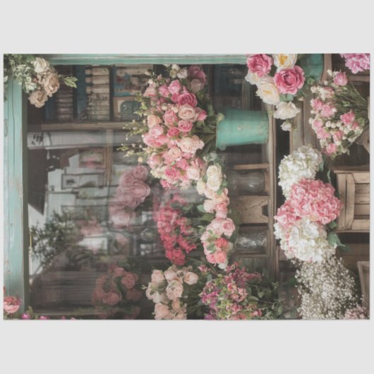 Decoupage Valentine Blume Shop Display Seidenpapier (Vorderseite)