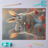 Decoupage Valentine Bunny Rabbits Kissing Seidenpapier (Basteln)