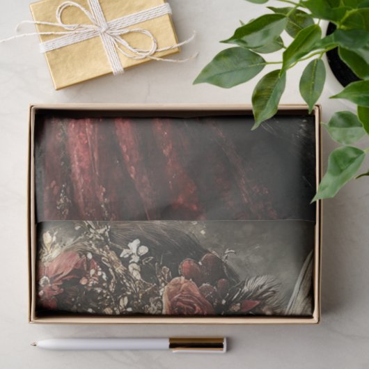 Decoupage Valentine Fairy Red Intricate Kleid Seidenpapier (Geschenk)