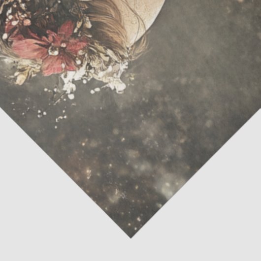 Decoupage Valentine Fairy Red Intricate Kleid Seidenpapier (Ausschnitt)