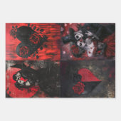 Decoupage Valentine Hearts and Gothic Paares Geschenkpapier Set (Vorderseite 2)