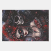 Decoupage Valentine Hearts and Gothic Paares Geschenkpapier Set (Vorderseite)