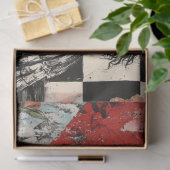 Decoupage Valentine Red Heart Checkered Muster Seidenpapier (Geschenk)