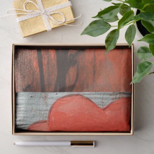 Decoupage Valentine Textured Heart Art Seidenpapier (Geschenk)