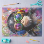 Decoupage Vibranding Monkey Abstrakt Art Headphone Seidenpapier (Basteln)