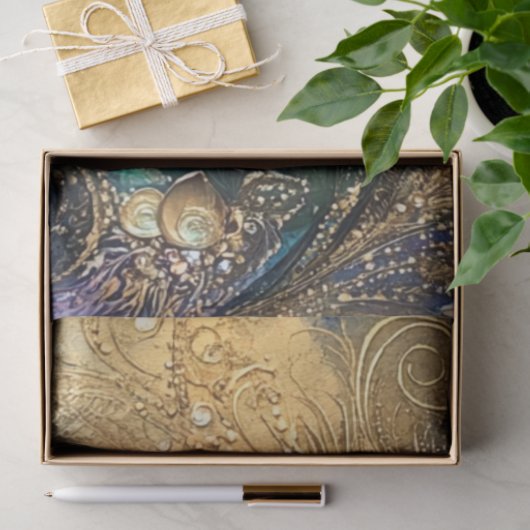 Decoupage Vibrangs Peacock Feather Motif Seidenpapier (Geschenk)