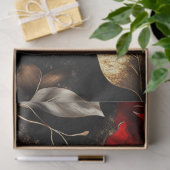 Decoupage Vibraning Red Blume Gold Silver Trim Seidenpapier (Geschenk)