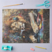 Decoupage Vibranly Abstrakt Lion Vinyl Platten Sho Seidenpapier (Basteln)
