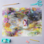 Decoupage Vibranly Abstrakte Kuh-Gesicht Seidenpapier (Basteln)