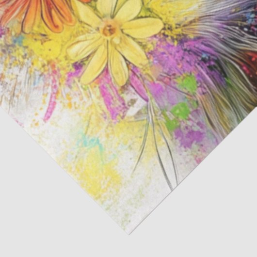 Decoupage Vibranly Abstrakte Kuh-Gesicht Seidenpapier (Ausschnitt)