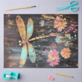 Decoupage Vibranly Dragonfly Blue Yellow Wings Seidenpapier (Basteln)