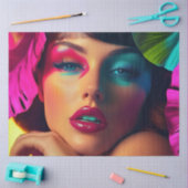 Decoupage Vibrann Frau Hues Yellow Green Lila Seidenpapier (Basteln)