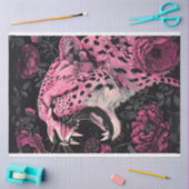 Decoupage Vibrann Pink Black Colored Cheetah Seidenpapier (Basteln)