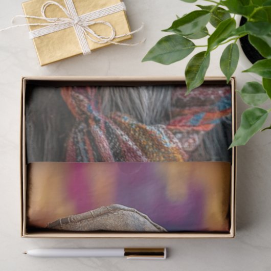 Decoupage Vibranred Cowboy Goat Seidenpapier (Geschenk)