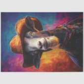 Decoupage Vibranred Goat Western Hat Seidenpapier (Vorderseite)