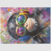 Decoupage Vibrant Monkey Abstract Art Headphones Seidenpapier (Vorderseite)