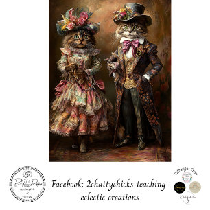 Decoupage Viktorianisch-era verkleidete Katzen Seidenpapier