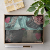 Decoupage Viktorianisch Valentine Couple Red & Bla Seidenpapier (Geschenk)