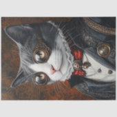 Decoupage Viktorianisch Valentine Dashing Cat Seidenpapier (Vorderseite)