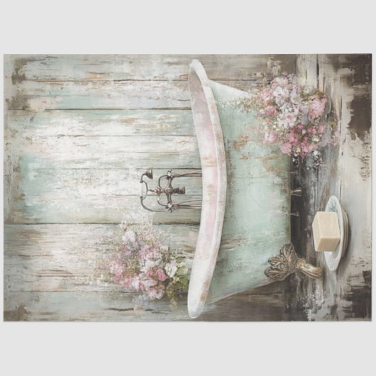 Decoupage Vintag Blassblauen Tube Seidenpapier (Vorderseite)