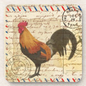 Decoupage Vintag Ephemera Farm Barn Rooster Getränkeuntersetzer (Vorderseite)